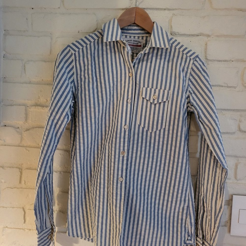GUIDEBOAT CO.  PREMIUM SEERSUCKER XS BUTTON DOWN - CANOE SHIRTING